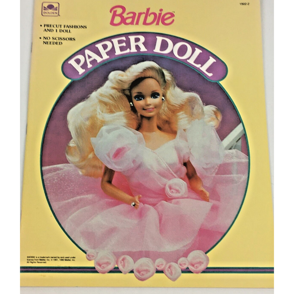 1990 BARBIE Uncut New Paper Doll A Golden Book Mattel vintage